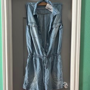 GeeFree Light Wash Denim Romper - Size L